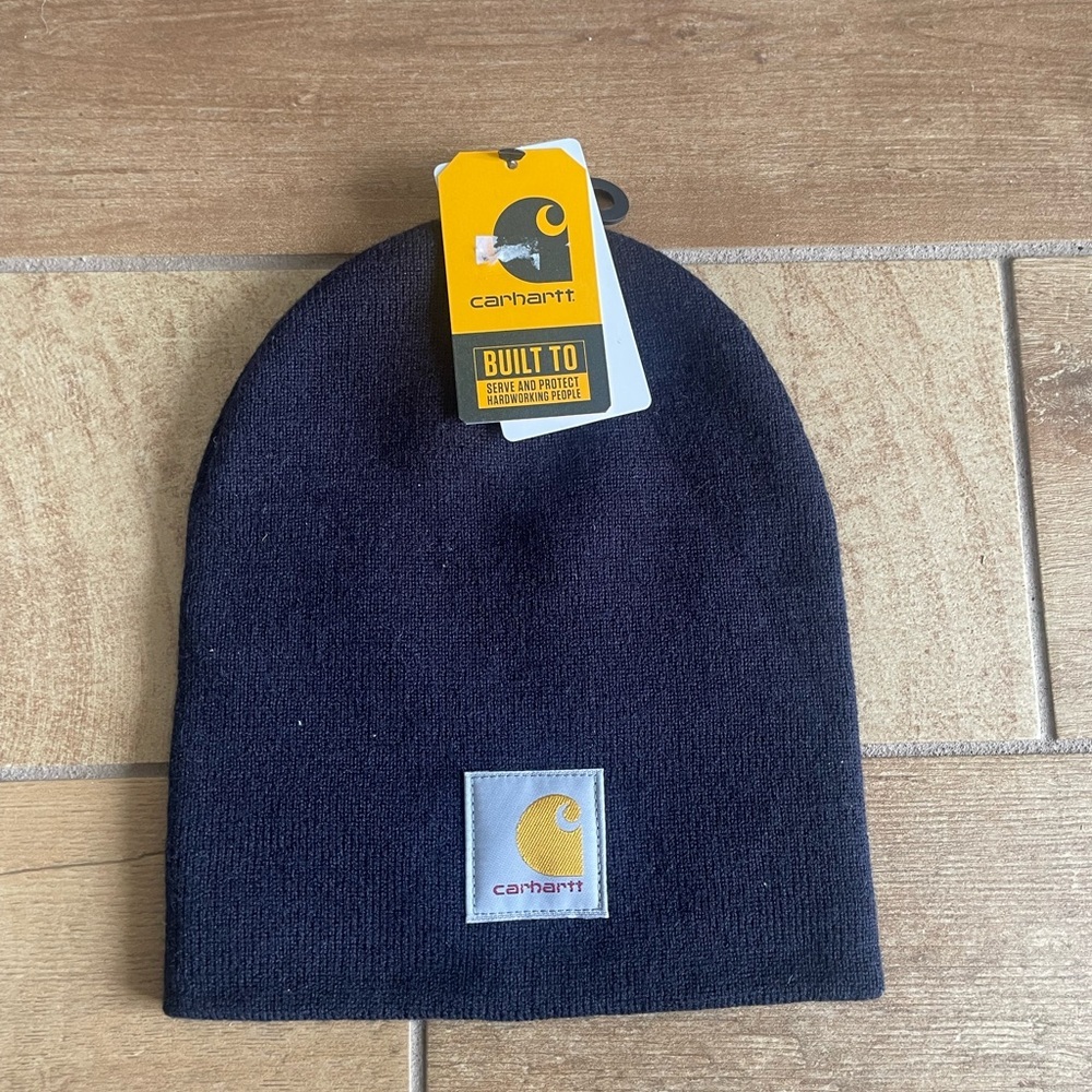 NWT Carhartt youth dark navy Beanie